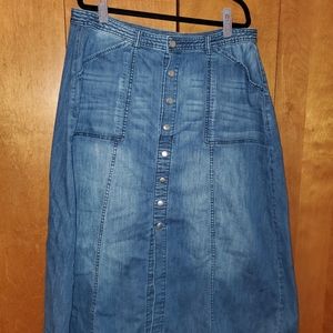 Lane Bryant denim button up maxi skirt